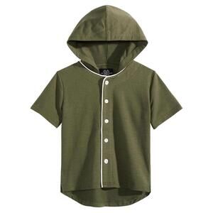 Jaywalker Big Kid Boys Hooded Baseball Jersey Size L